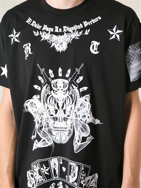 givenchy black gothic sugar skull t shirt